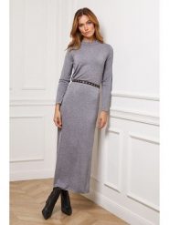 Joséfine Sukienka "Analog" w kolorze szarym rozmiar: S. Szare sukienki Joséfine, na co dzień, s, bez wzorów, z kaszmiru, bez kołnierzyka, bez ramiączek, maxi, proste. Za 130.99 zł.