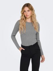 JDY Sweter w kolorze jasnoszarym rozmiar: XL. Szare swetry JDY, xl, bez wzorów, prążkowane, bez ramiączek. Za 56.93 zł.