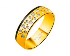 Pierścionek ze stali szlachetnej z cyrkoniami i emalią. Pierścionki Elixa, z cyrkonią, ze stali. Za 169.00 zł.