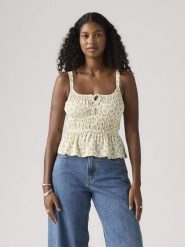 Levi's Top w kolorze kremowo-złotym rozmiar: XS. Brązowe topy Levi's®, s, bez wzorów, z wiskozy, bez kołnierzyka, bez ramiączek. Za 93.07 zł.