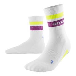 Skarpety kompresyjne damskie sportowe CEP Miami Vibes 80's krótkie. Białe skarpety CEP, bez wzorów. Za 74.00 zł.