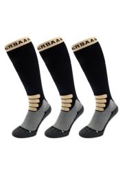 Skarpety narciarskie - Merino Wool Pro - 3 pary - Czarne. Czarne skarpety POEDERBAAS, bez wzorów, z elastanu. Za 329.62 zł.