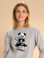 WOOOP Bluza "Panda Bicycle" w kolorze szarym rozmiar: XL. Szare bluzy Wooop, xl, bez wzorów, bez kaptura. Za 108.99 zł.