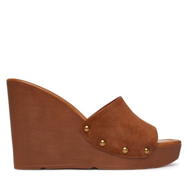 Klapki Aldo. Brązowe klapki Aldo, bez wzorów, bez obcasa. Za 339.99 zł.