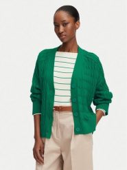 Tommy Hilfiger Kardigan WW0WW50078 Zielony ciemny Relaxed Fit. Zielone kardigany TOMMY HILFIGER, l, bez wzorów, z bawełny. Za 649.99 zł.
