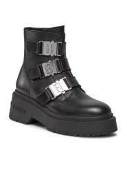 Tommy Jeans Botki Tjw Chunky Boot Hardware EN0EN02443 Czarny. Czarne botki Tommy Jeans, bez wzorów, z jeansu, bez obcasa, na słupku, bez zapięcia. Za 899.99 zł.