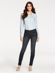 Heine Dżinsy - Slim fit - w kolorze czarnym rozmiar: W18. Czarne jeansy Heine, bez wzorów. Za 70.24 zł.