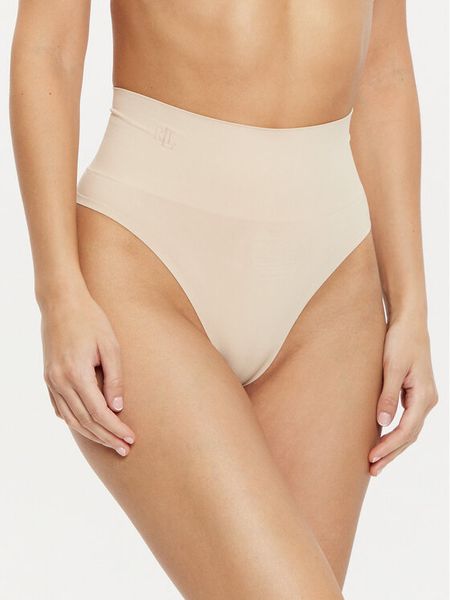 LAUREN RALPH LAUREN Stringi 4L0065 Beżowy. Brązowe stringi Lauren Ralph Lauren, bez wzorów, z syntetyku. Za 89.99 zł.