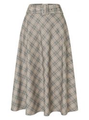 More & More Spódnica w kolorze beżowo-szarym rozmiar: 42. Brązowe spódnice More & More, bez wzorów, z tkaniny, midi, rozkloszowane. Za 130.99 zł.