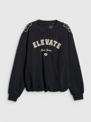 4F Bluza dresowa nierozpinana bez kaptura damska - czarna M. Czarne bluzy 4f, m, bez wzorów, z dresówki, bez kaptura. Za 149.99 zł.