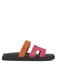 DeeZee Klapki DZ-S1 Pomarańczowy. Brązowe klapki DeeZee, bez wzorów, ze skóry, bez obcasa. Za 159.99 zł.