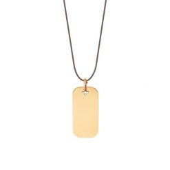 Naszyjnik z nieśmiertelnikiem 3 cm na sznurku w kolorze ciemnego cappuccino. Naszyjniki Lilou, pozłacane. Za 149.00 zł.