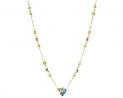 Naszyjnik z żółtego złota z diamentem, peridotami i topazami - próba 375. Żółte naszyjniki Apart, z diamentem, złote. Za 1,659.00 zł.