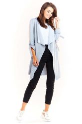 Szara Dzianinowa Bluza - Narzutka. Szare bluzy Infinite You, l, bez wzorów, z bawełny, bez kaptura. Za 194.90 zł.