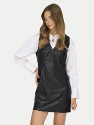 ONLY Sukienka z imitacji skóry Nelly 15360558 Czarny Slim Fit. Czarne sukienki Only, xs, bez wzorów, ze skóry, bez kołnierzyka, bez ramiączek. Za 169.99 zł.