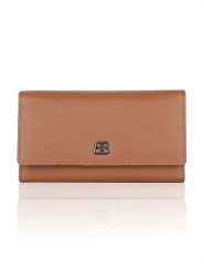 Bellicci Skórzany portfel "Calista" w kolorze jasnobrązowym - 18 x 10 x 3 cm rozmiar: onesize. Brązowe portfele Bellicci, bez wzorów, z materiału. Za 96.95 zł.