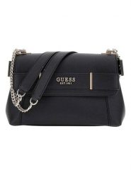 Guess Torebka w kolorze czarnym - 25 x 16 x 8 cm rozmiar: onesize. Czarne torby na ramię Guess, z aplikacjami, z materiału, na ramię, bez dodatków. Za 483.17 zł.