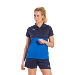 Damska koszulka polo Erima Six Wings. Niebieskie koszulki polo Erima, l, bez wzorów, z materiału, bez kołnierzyka, bez ramiączek. Za 178.00 zł.