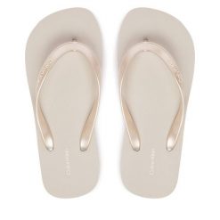 Japonki Calvin Klein. Szare klapki Calvin Klein, bez wzorów, bez obcasa. Za 149.99 zł.