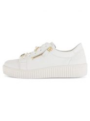 Gabor Skórzane sneakersy w kolorze złoto-białym rozmiar: 38. Białe trampki Gabor, z aplikacjami, ze skóry, bez zapięcia. Za 272.95 zł.