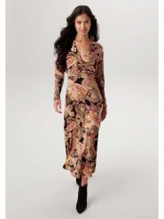 Aniston Sukienka w kolorze jasnobrązowym ze wzorem rozmiar: 40. Brązowe sukienki Aniston, bez wzorów, z wiskozy, bez kołnierzyka, bez ramiączek, maxi, kopertowe. Za 82.99 zł.