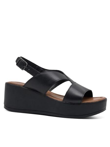 Lasocki Sandały LYRA ARC-3030-11 Czarny. Czarne sandały Lasocki, bez wzorów, ze skóry, bez obcasa, na koturnie, bez zapięcia. Za 179.99 zł.
