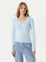 United Colors Of Benetton Sweter 1091D4625 Błękitny Slim Fit. Niebieskie swetry United Colors of Benetton, l, bez wzorów, z bawełny, bez ramiączek. Za 139.99 zł.