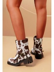 C'M Botki w kolorze brązowo-białym rozmiar: 40. Białe botki C'M, bez wzorów, bez obcasa, bez zapięcia. Za 152.99 zł.