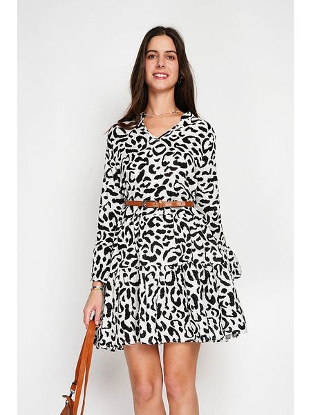 William de Faye Sukienka w kolorze biało-czarnym rozmiar: 34. Białe sukienki William de Faye, bez wzorów, klasyczne, bez kołnierzyka, bez ramiączek, midi, rozkloszowane. Za 97.05 zł.