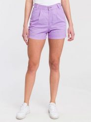 Cross Jeans Szorty w kolorze fioletowym rozmiar: W31. Różowe szorty Cross Jeans, z aplikacjami, z jeansu, z podwyższonym stanem. Za 92.42 zł.