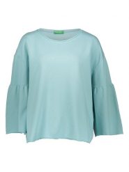 Benetton Bluza w kolorze miętowym rozmiar: M. Zielone bluzy Benetton, m, bez wzorów, z bawełny, bez kaptura. Za 83.42 zł.