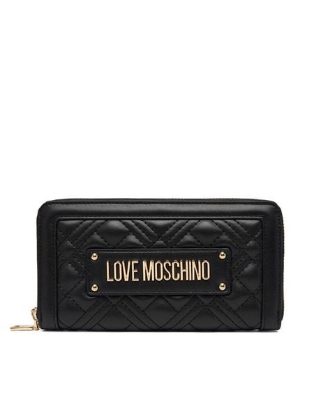 LOVE MOSCHINO Portfel JC5600PP1OLA0000 Czarny. Czarne portfele Love Moschino, bez wzorów, ze skóry. Za 399.99 zł.
