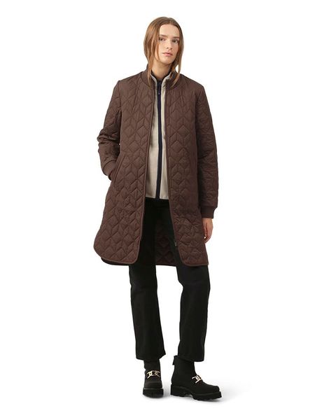 Ilse Jacobsen Płaszcz pikowany w kolorze ciemnobrązowym rozmiar: 34. Brązowe płaszcze Ilse Jacobsen, bez wzorów, bez kaptura. Za 231.68 zł.