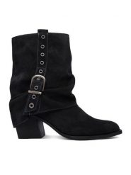 G-STAR Kowbojki CEO-59132-01R Czarny. Czarne botki G-Star, bez wzorów, ze skóry, bez obcasa, na słupku, bez zapięcia. Za 399.99 zł.