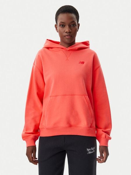 New Balance Bluza WT41537 Pomarańczowy Relaxed Fit. Brązowe bluzy New Balance, s, bez wzorów, z bawełny, bez kaptura. Za 209.99 zł.