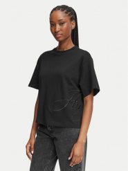 HUGO T-Shirt Duslant 50570677 Czarny Oversize. Czarne t-shirty Hugo, m, bez wzorów, z bawełny, bez kołnierzyka, bez ramiączek. Za 349.99 zł.