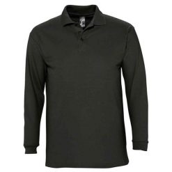 Koszulka Polo Z Długim Rękawem Dla Dorosłych Unisex Winter II. Czarne bluzki SOL'S, s, bez wzorów, casualowe, bez kołnierzyka, bez ramiączek. Za 107.99 zł.