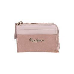 Skórzane etui w kolorze jasnoróżowym na karty - (S)11,5 x (W)8 x (G)1,5 cm. Czerwone portfele Pepe Jeans Accessories, bez wzorów, z materiału. W wyprzedaży za 77.95 zł.