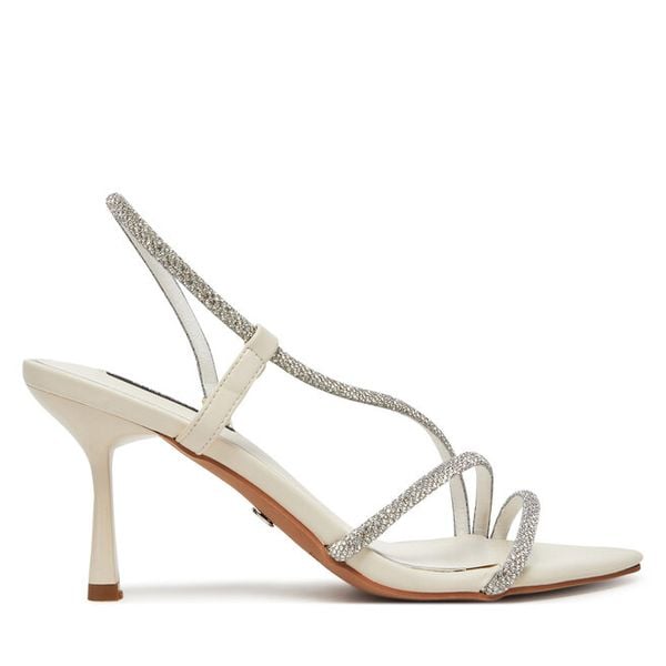Sandały Nine West. Białe sandały Nine West, bez wzorów, bez obcasa, na szpilce, bez zapięcia. Za 229.99 zł.