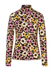 More & More Koszulka w kolorze czarno-żółto-jasnoróżowym rozmiar: 38. Czarne bluzki More & More, bez wzorów, bez kołnierzyka, bez ramiączek. Za 138.45 zł.