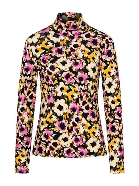 More & More Koszulka w kolorze czarno-żółto-jasnoróżowym rozmiar: 40. Czarne bluzki More & More, bez wzorów, bez kołnierzyka, bez ramiączek. Za 138.45 zł.