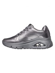 Skechers Skórzane sneakersy w kolorze srebrnym rozmiar: 37. Szare trampki Skechers, bez wzorów, bez zapięcia. Za 301.64 zł.