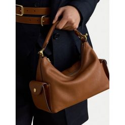 Torebka LAUREN RALPH LAUREN. Brązowe torebki klasyczne Lauren Ralph Lauren, bez wzorów, bez dodatków. Za 1,698.99 zł.