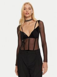 Patrizia Pepe Body 2M4400/J230-K103 Czarny Regular Fit. Czarne body Patrizia Pepe, m, bez wzorów, z syntetyku. Za 529.99 zł.