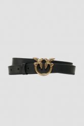 PINKO Czarny damski pasek Love Berry H2 Belt, Rozmiar M. Czarne paski Pinko, bez wzorów. W wyprzedaży za 294.99 zł.