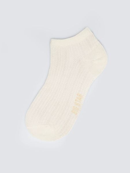 Stopki damskie ażurowe białe Holiana 100. Białe skarpety Big Star, w ażurowe wzory, z materiału. Za 19.99 zł.