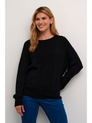 Kaffe Sweter "Dela" w kolorze czarnym rozmiar: XL. Czarne swetry Kaffe, xl, bez wzorów, ze splotem, bez ramiączek. Za 83.62 zł.