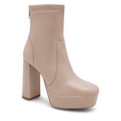 Botki Eva Minge. Brązowe botki Eva Minge, bez wzorów, bez obcasa, na słupku, bez zapięcia. Za 274.99 zł.