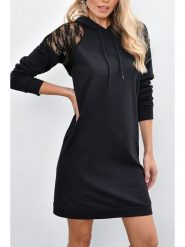 LA Angels Sukienka dresowa w kolorze czarnym rozmiar: S. Czarne sukienki LA Angels, na co dzień, s, bez wzorów, z dresówki, bez kołnierzyka, bez ramiączek, mini, proste. Za 165.99 zł.