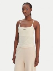 Guess Top V6GP18 K3470 Écru Regular Fit. Topy Guess, xl, z aplikacjami, z syntetyku, bez kołnierzyka, bez ramiączek. Za 159.99 zł.